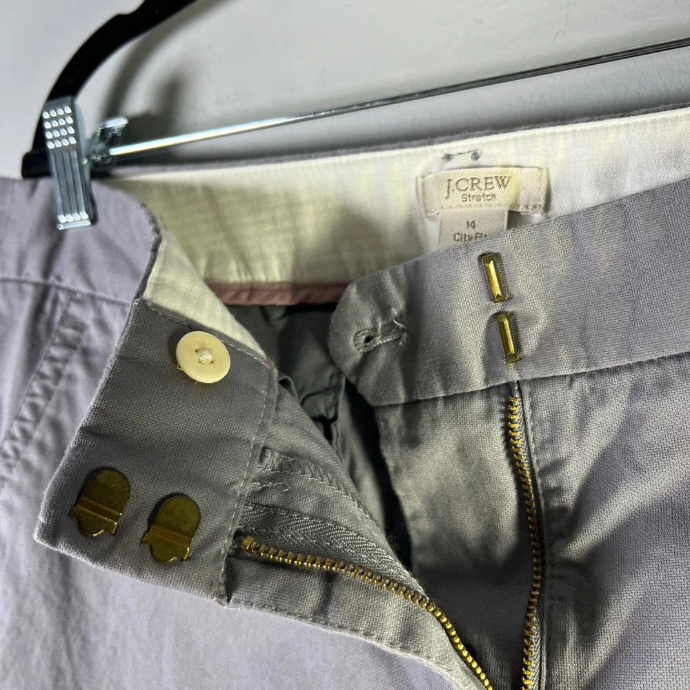 J Crew Womens Sz 14 Stretch City Fit Gray Cotton Blend Pants Office Work Classic